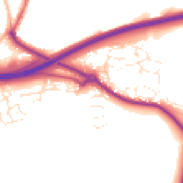 Daytime road noise heatmap for PL15 9GQ