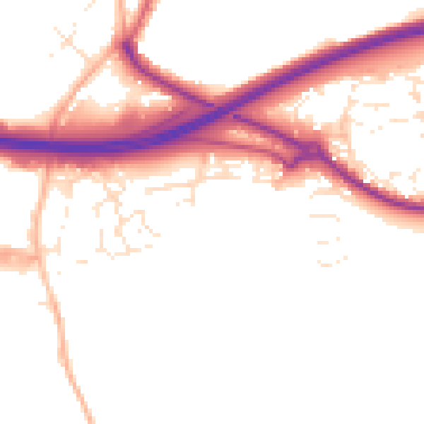 Daytime road noise heatmap for PL15 9GT