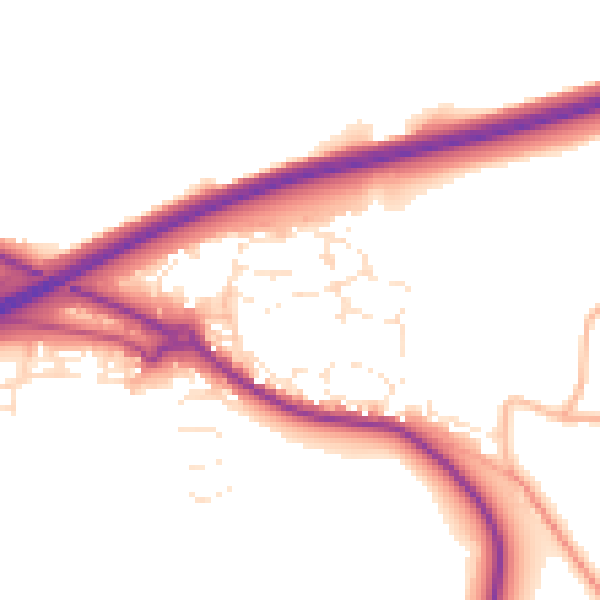 Daytime road noise heatmap for PL15 9JU