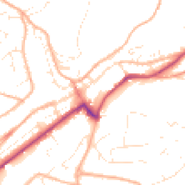 Daytime road noise heatmap for PL19 0AL