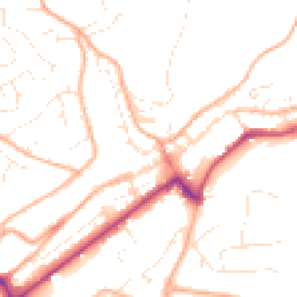 Daytime road noise heatmap for PL19 0AW