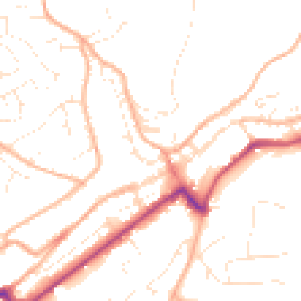 Daytime road noise heatmap for PL19 0AX