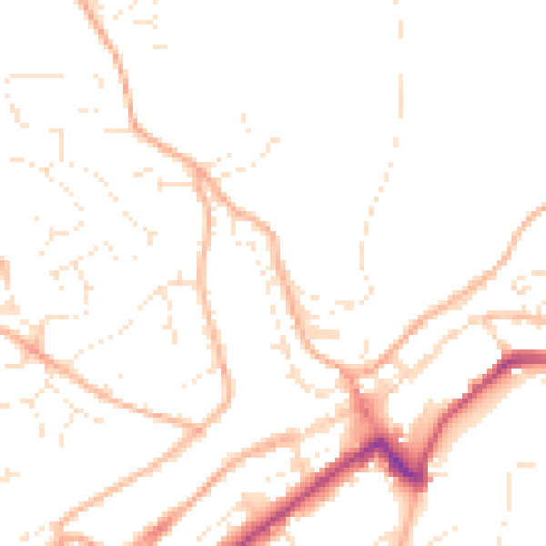 Daytime road noise heatmap for PL19 0AZ