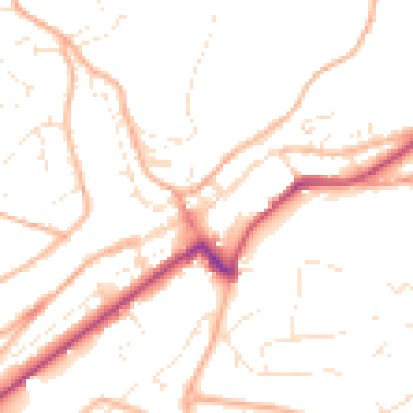 Daytime road noise heatmap for PL19 0BA