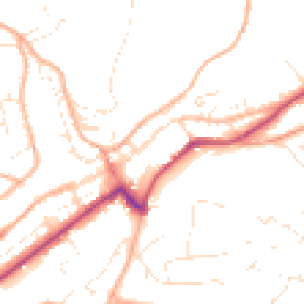 Daytime road noise heatmap for PL19 0BW