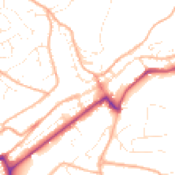 Daytime road noise heatmap for PL19 0DD