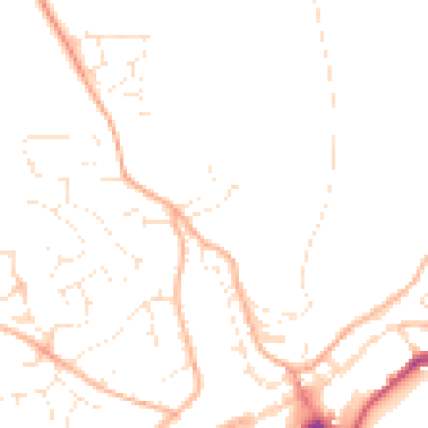 Daytime road noise heatmap for PL19 0DR