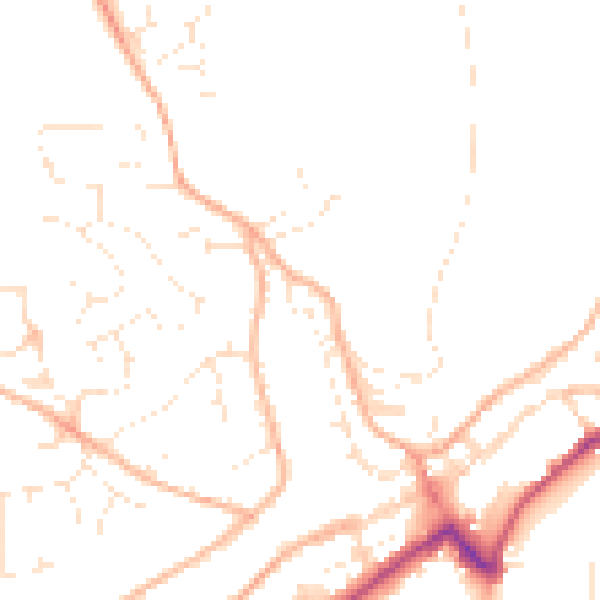 Daytime road noise heatmap for PL19 0DW