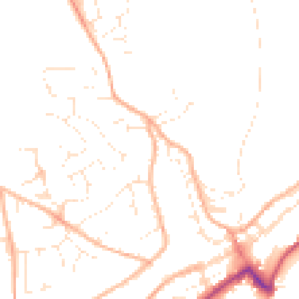 Daytime road noise heatmap for PL19 0ED
