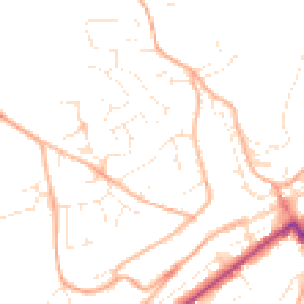 Daytime road noise heatmap for PL19 0EF