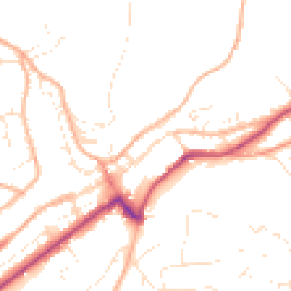 Daytime road noise heatmap for PL19 0HD