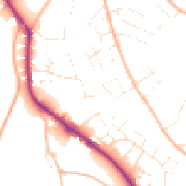 Daytime road noise heatmap for PL19 8DR