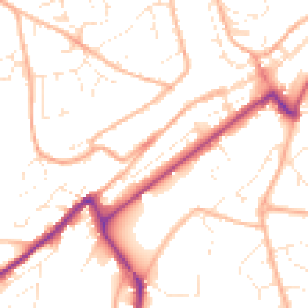 Daytime road noise heatmap for PL19 8DX