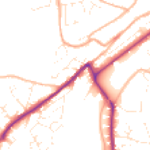 Daytime road noise heatmap for PL19 8EE