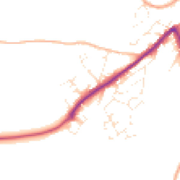 Daytime road noise heatmap for PL19 8EX