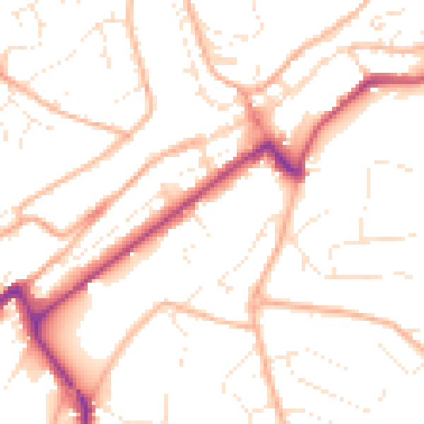 Daytime road noise heatmap for PL19 8HH