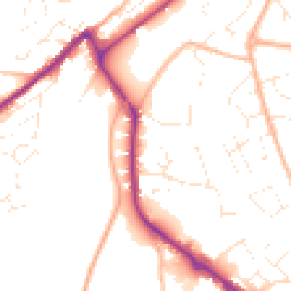 Daytime road noise heatmap for PL19 8HJ