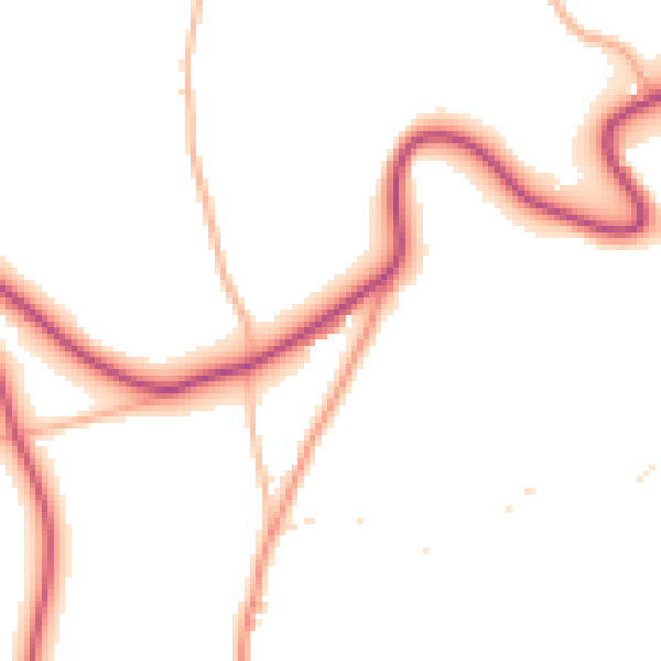 Daytime road noise heatmap for PL19 8HX