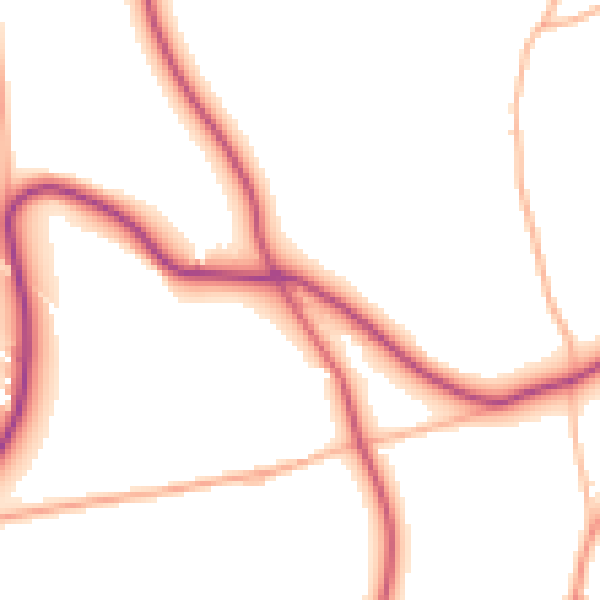 Daytime road noise heatmap for PL19 8JA
