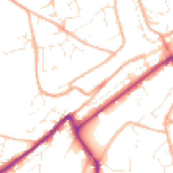 Daytime road noise heatmap for PL19 8LA