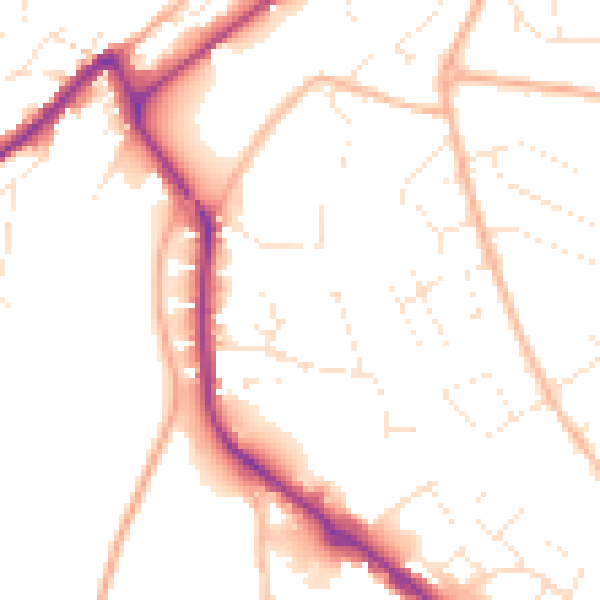 Daytime road noise heatmap for PL19 8PT