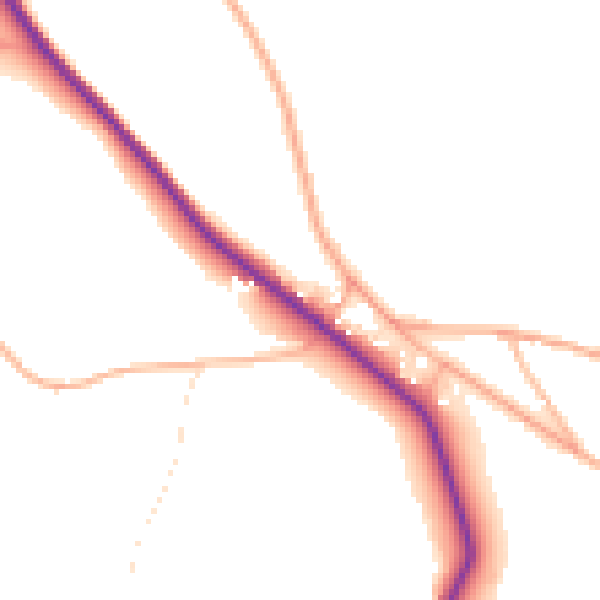 Daytime road noise heatmap for PL19 9ER