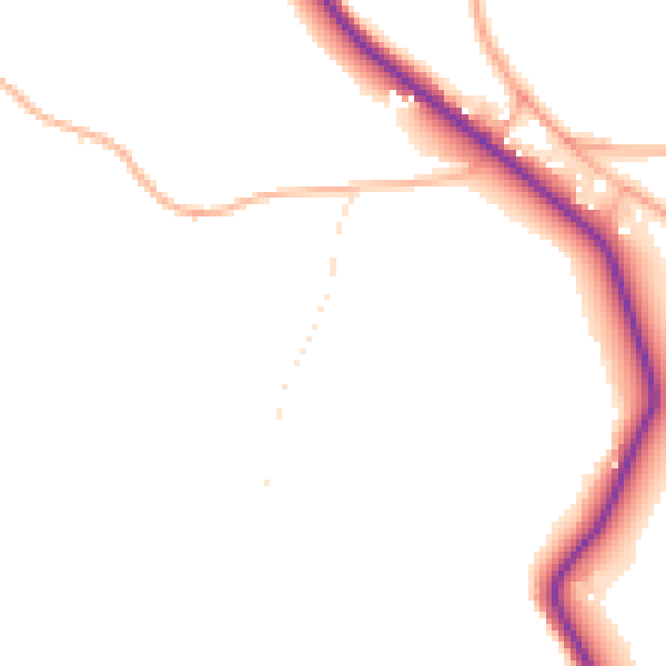Daytime road noise heatmap for PL19 9ES