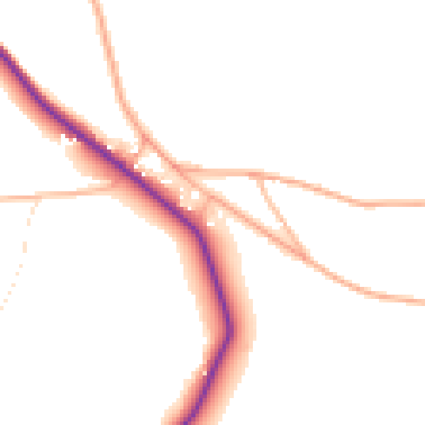 Daytime road noise heatmap for PL19 9EW