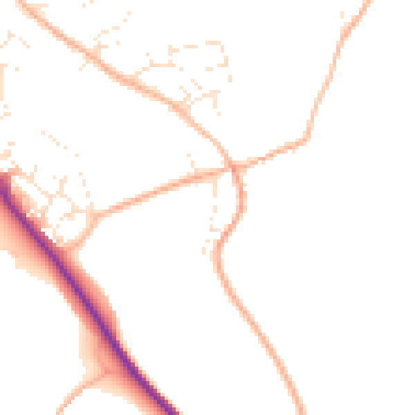 Daytime road noise heatmap for PL19 9EX