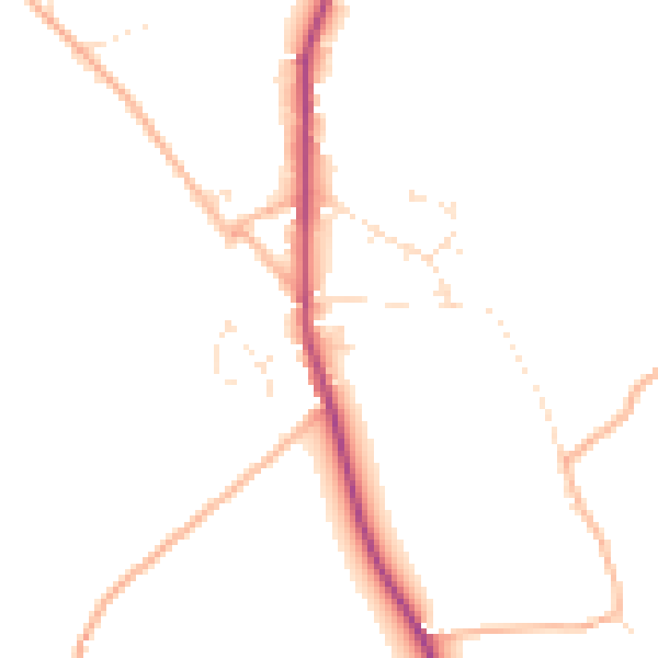 Daytime road noise heatmap for PL19 9FF