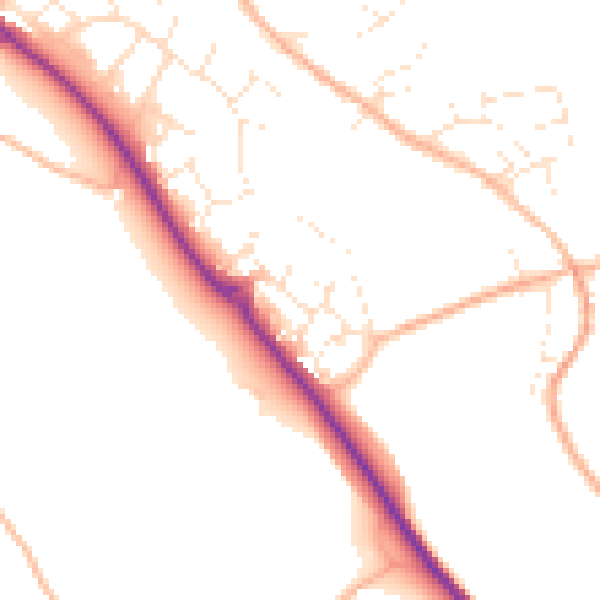 Daytime road noise heatmap for PL19 9FZ