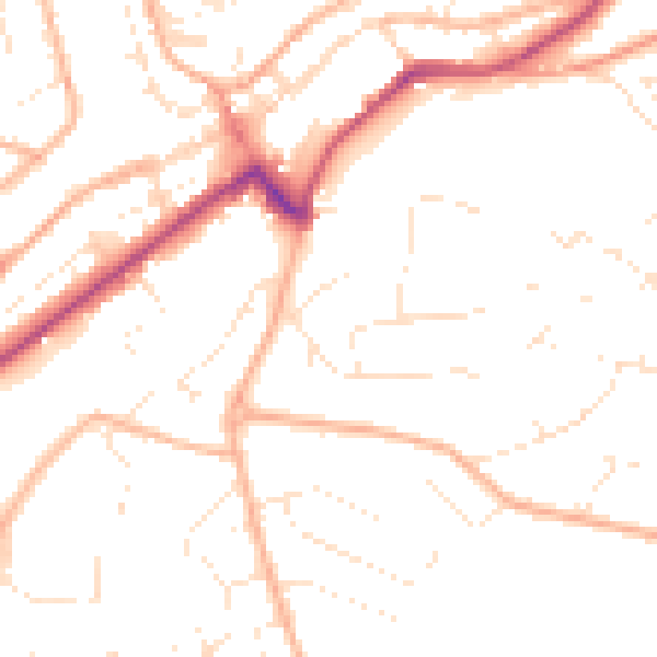 Daytime road noise heatmap for PL19 9HB