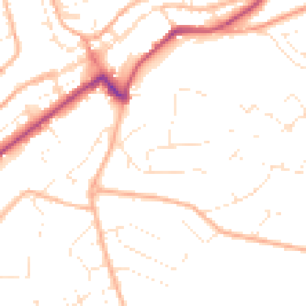 Daytime road noise heatmap for PL19 9HF