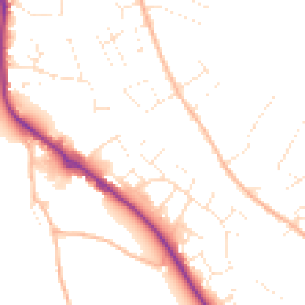 Daytime road noise heatmap for PL19 9LN