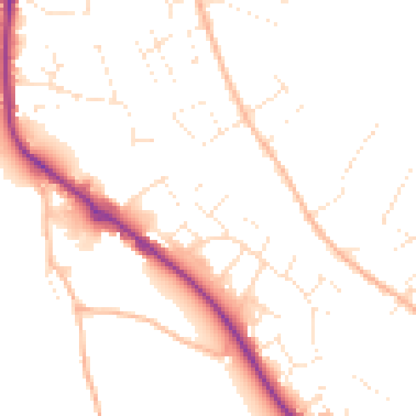 Daytime road noise heatmap for PL19 9LW