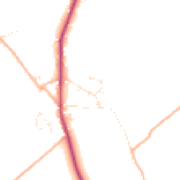 Daytime road noise heatmap for PL19 9PE