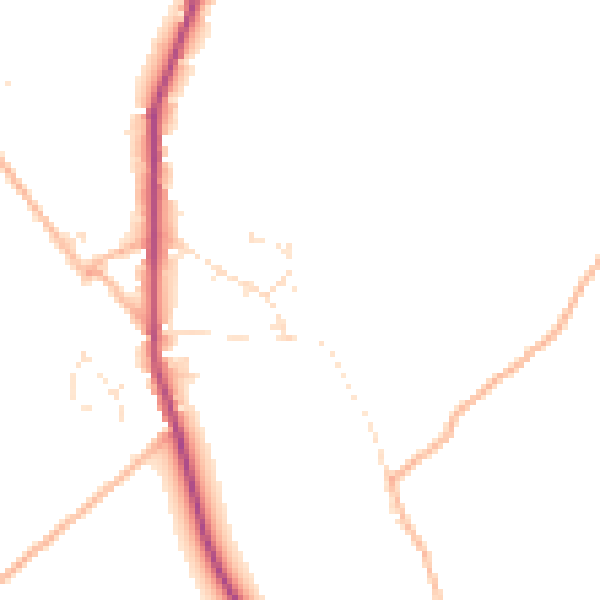 Daytime road noise heatmap for PL19 9PG