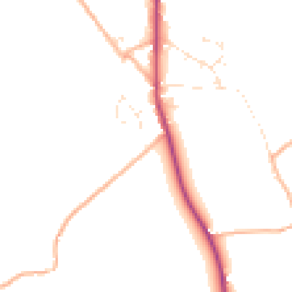 Daytime road noise heatmap for PL19 9PQ