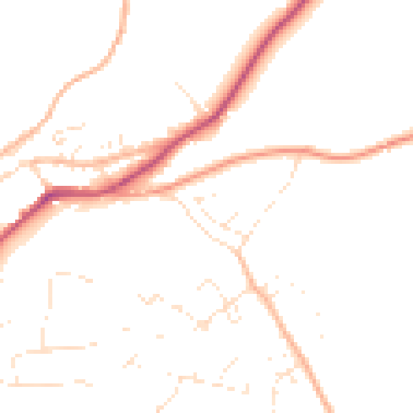 Daytime road noise heatmap for PL19 9PU