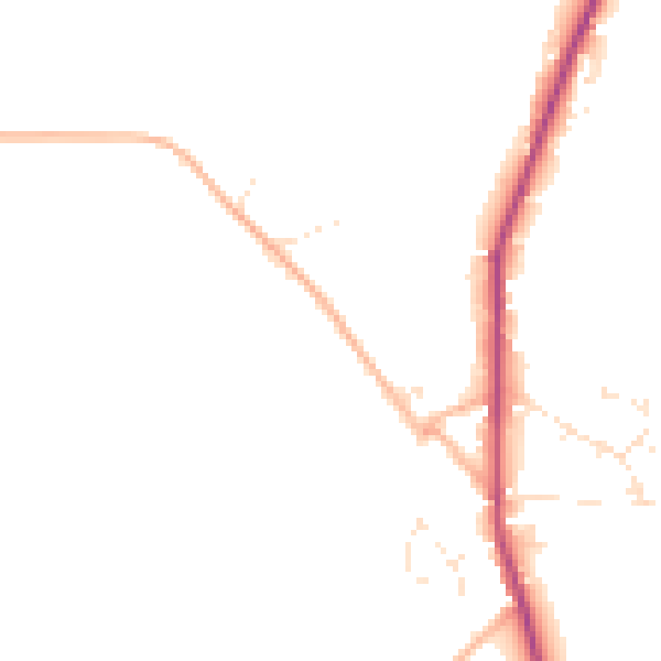 Daytime road noise heatmap for PL19 9PY