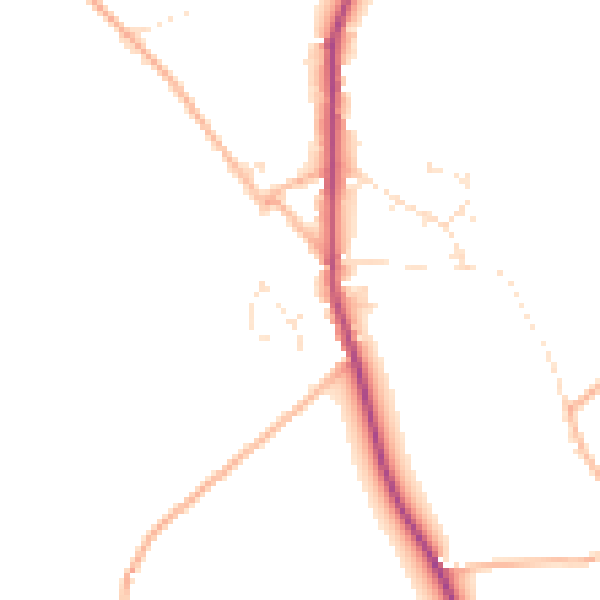 Daytime road noise heatmap for PL19 9QJ