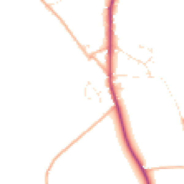 Daytime road noise heatmap for PL19 9QQ