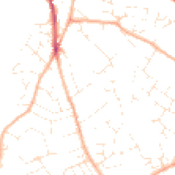 Daytime road noise heatmap for PL25 3AB