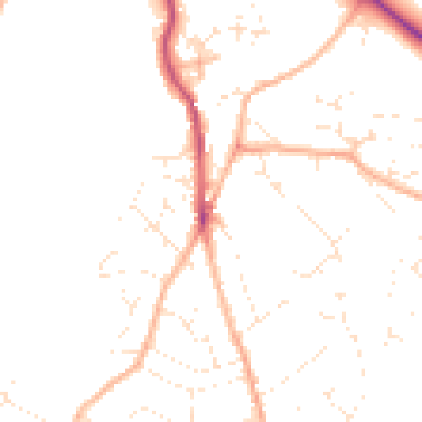 Daytime road noise heatmap for PL25 3AD