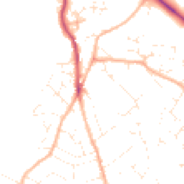 Daytime road noise heatmap for PL25 3AE