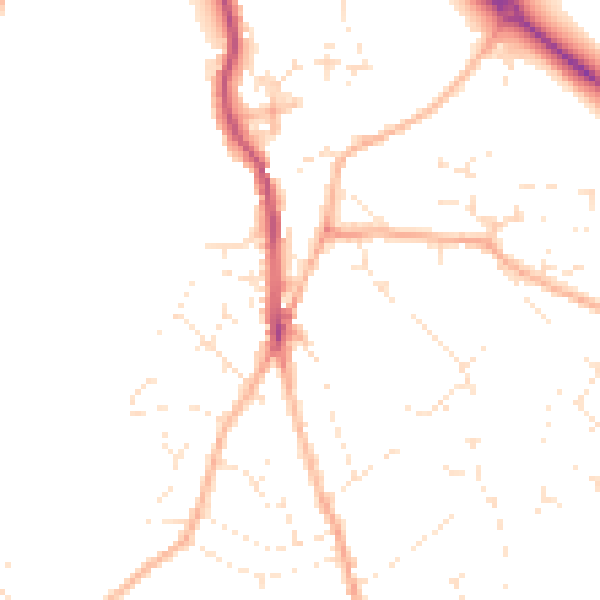 Daytime road noise heatmap for PL25 3AG