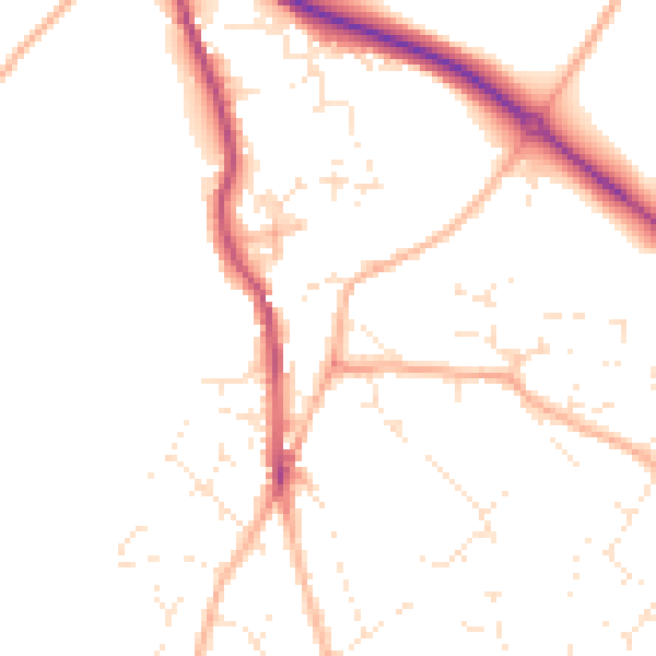 Daytime road noise heatmap for PL25 3AH