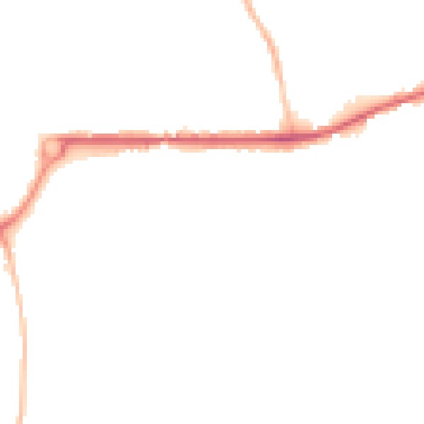 Night-time road noise heatmap for PL25 3AN
