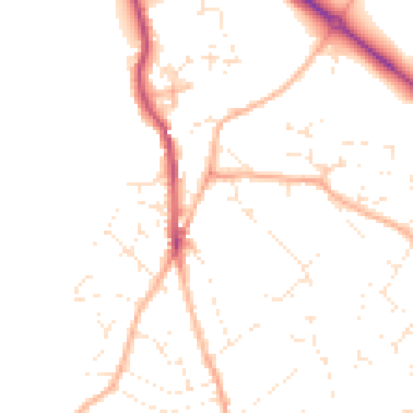 Daytime road noise heatmap for PL25 3AQ