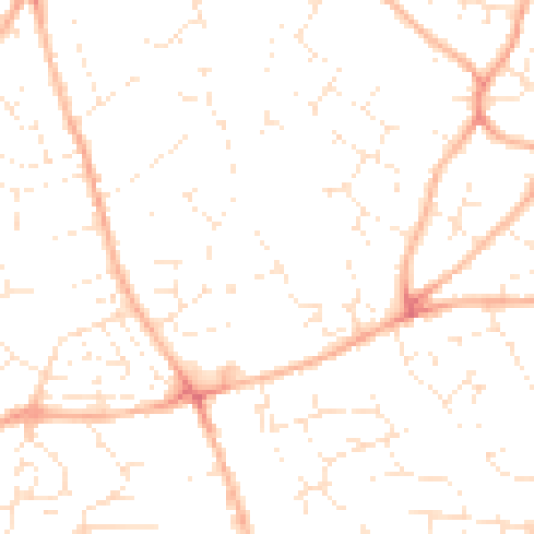 Daytime road noise heatmap for PL25 3AR